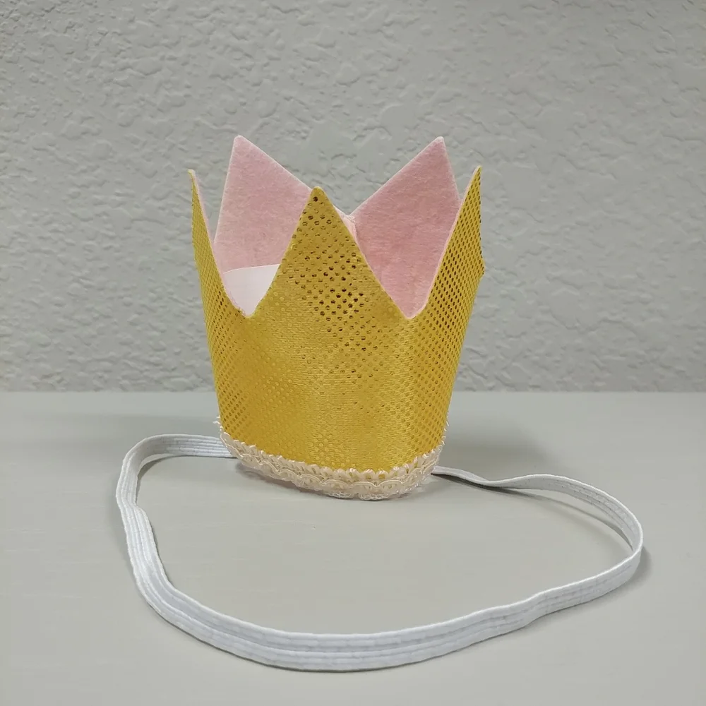 Gold Glitter Crown Headband Baby Toddler Princess Queen Birthday - Picture 3 of 8